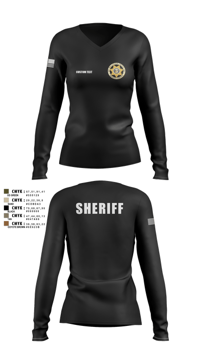 Bollinger County Sheriff’s Office 45946847 Women's Long Sleeve V-neck Shirt - 17