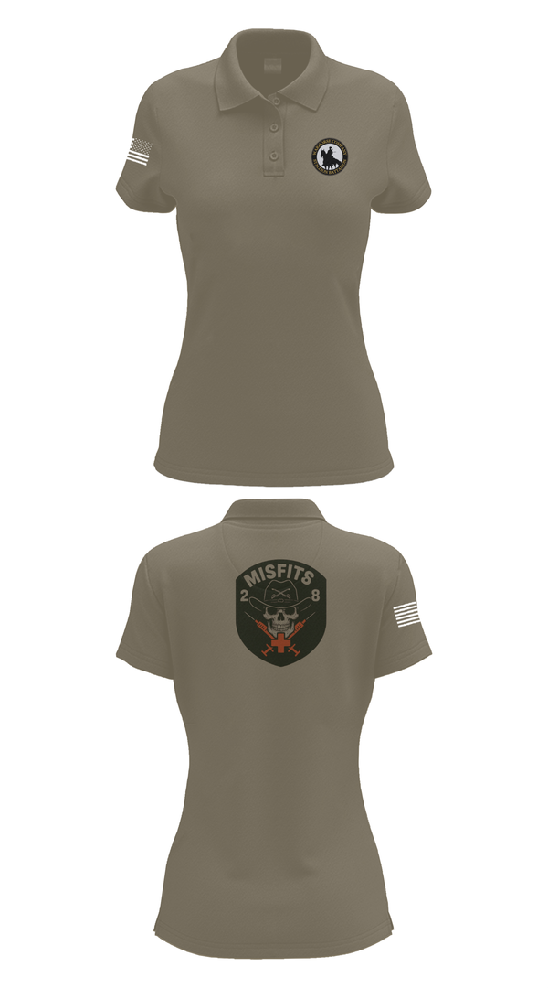 Womens Short Sleeve Performance Polo, 2-8 Cav, HHC, Medic Platoon, , Teamtime, Team time, sublimation, custom sports apparel, team uniforms, spirit wear, spiritwear, sports uniforms, custom shirts, team store, custom team store, fundraiser sports, apparel fundraiser