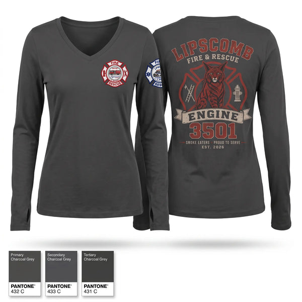 Old School Cotton Feel Shirt, Lipscomb fire and rescue squad/Department, Fire Department, Teamtime, Team time, sublimation, custom sports apparel, team uniforms, spirit wear, spiritwear, sports uniforms, custom shirts, team store, custom team store, fundraiser sports, apparel fundraiser