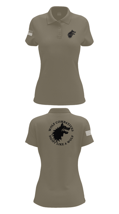 Wolf Combatives Women's Short Sleeve Performance Polo  - 75
