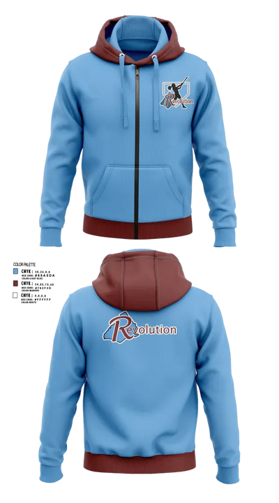 Revolution Delco 14U White 16539656 Zip Hoodie - 3