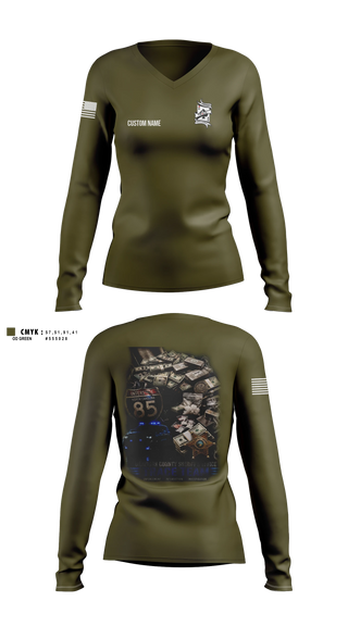Womens Long Sleeve Vneck Shirt, Trace Team, Police, Teamtime, Team time, sublimation, custom sports apparel, team uniforms, spirit wear, spiritwear, sports uniforms, custom shirts, team store, custom team store, fundraiser sports, apparel fundraiser