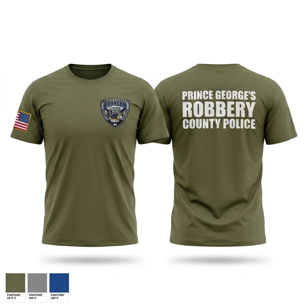 Old School Cotton Feel Shirt, Prince George's County Police Robbery Unit, Police, Teamtime, Team time, sublimation, custom sports apparel, team uniforms, spirit wear, spiritwear, sports uniforms, custom shirts, team store, custom team store, fundraiser sports, apparel fundraiser