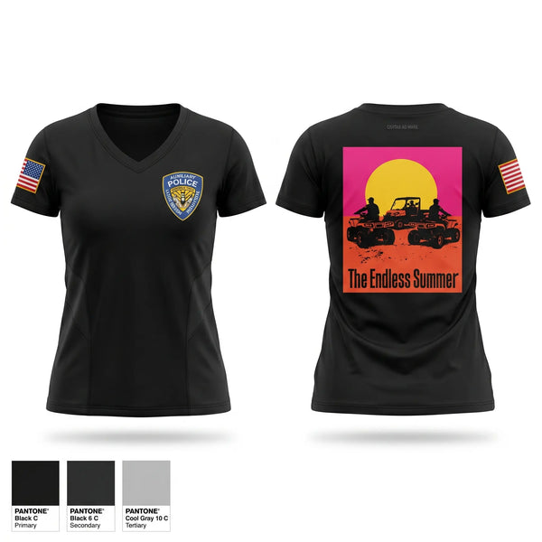 Womens Short Sleeve Vneck Shirt, Long Beach Auxiliary Police Department, Police, Teamtime, Team time, sublimation, custom sports apparel, team uniforms, spirit wear, spiritwear, sports uniforms, custom shirts, team store, custom team store, fundraiser sports, apparel fundraiser