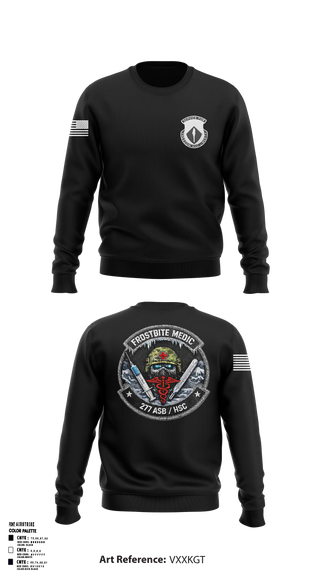 Crew Neck Sweatshirt, 277th ASB Frostbite Medics, Army, Teamtime, Team time, sublimation, custom sports apparel, team uniforms, spirit wear, spiritwear, sports uniforms, custom shirts, team store, custom team store, fundraiser sports, apparel fundraiser