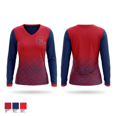 Cornell Women's Long Sleeve V-neck Shirt - 1