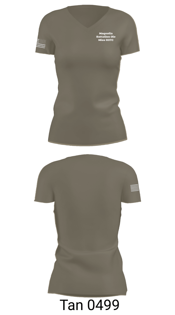 Womens Short Sleeve Vneck Shirt, Magnolia Battalion Ole Miss ROTC, Army, Teamtime, Team time, sublimation, custom sports apparel, team uniforms, spirit wear, spiritwear, sports uniforms, custom shirts, team store, custom team store, fundraiser sports, apparel fundraiser