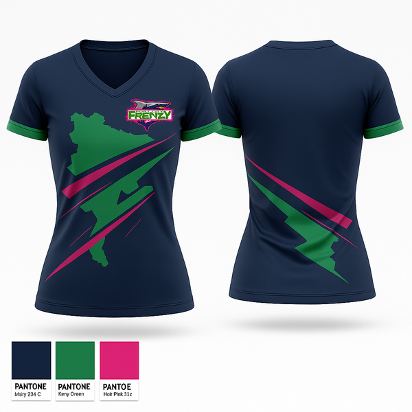Womens Short Sleeve Vneck Shirt, Frenzy, Softball, Teamtime, Team time, sublimation, custom sports apparel, team uniforms, spirit wear, spiritwear, sports uniforms, custom shirts, team store, custom team store, fundraiser sports, apparel fundraiser