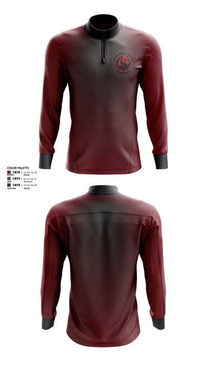 Clark Middle School 62520658 Quarter Zip Jacket - 1