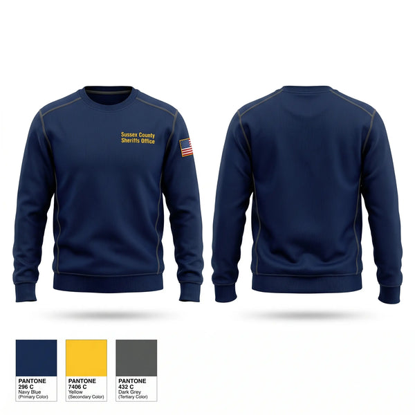 Crew Neck Sweatshirt, Sussex County Sheriff’s Office, Police, Teamtime, Team time, sublimation, custom sports apparel, team uniforms, spirit wear, spiritwear, sports uniforms, custom shirts, team store, custom team store, fundraiser sports, apparel fundraiser