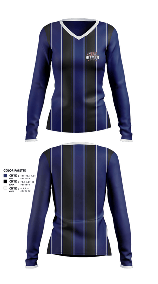 Womens Long Sleeve Vneck Shirt, 419 hitmen, Softball, Teamtime, Team time, sublimation, custom sports apparel, team uniforms, spirit wear, spiritwear, sports uniforms, custom shirts, team store, custom team store, fundraiser sports, apparel fundraiser
