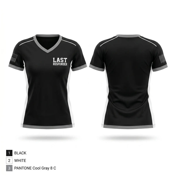 Womens Short Sleeve Vneck Shirt, Last Responder, Police, Teamtime, Team time, sublimation, custom sports apparel, team uniforms, spirit wear, spiritwear, sports uniforms, custom shirts, team store, custom team store, fundraiser sports, apparel fundraiser