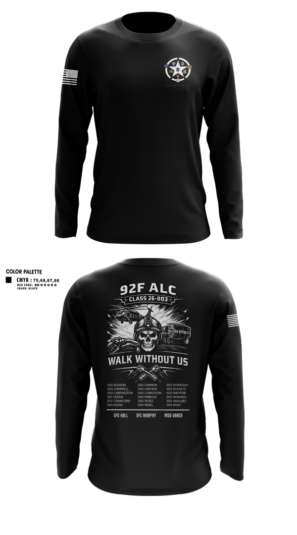 Long Sleeve Performance Shirt, 92F ALC 26-003, Army, Teamtime, Team time, sublimation, custom sports apparel, team uniforms, spirit wear, spiritwear, sports uniforms, custom shirts, team store, custom team store, fundraiser sports, apparel fundraiser