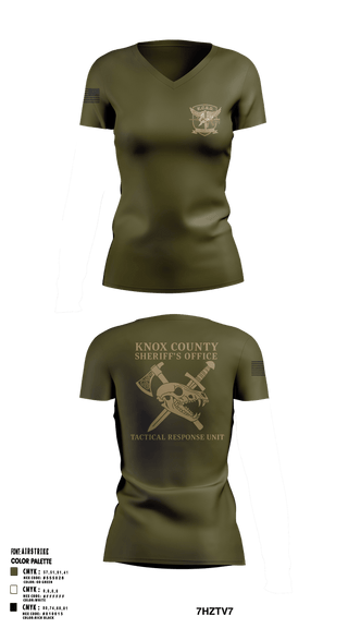Womens Short Sleeve Vneck Shirt, KNOX COUNTY SHERIFF’S OFFICE TACTICAL RESPONSE UNIT, Police, Teamtime, Team time, sublimation, custom sports apparel, team uniforms, spirit wear, spiritwear, sports uniforms, custom shirts, team store, custom team store, fundraiser sports, apparel fundraiser