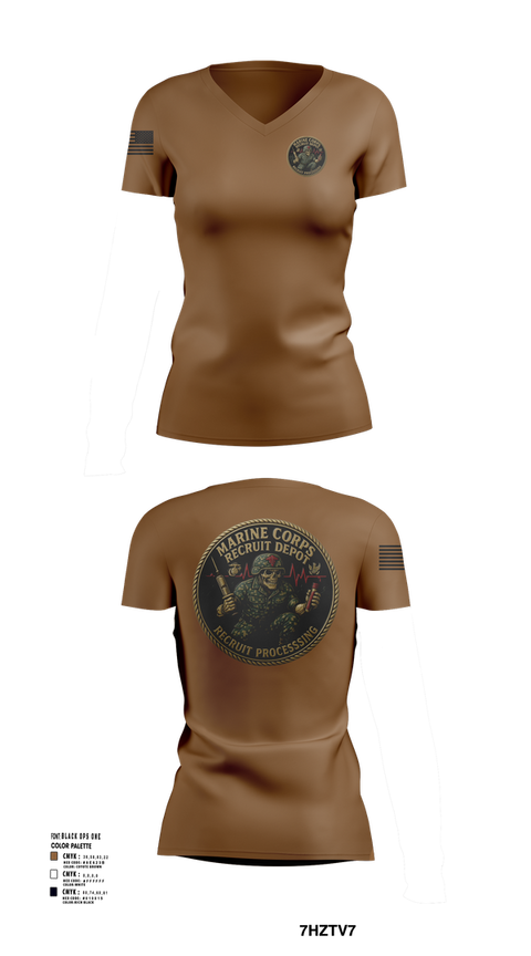 Womens Short Sleeve Vneck Shirt, Recruit Processing, , Teamtime, Team time, sublimation, custom sports apparel, team uniforms, spirit wear, spiritwear, sports uniforms, custom shirts, team store, custom team store, fundraiser sports, apparel fundraiser