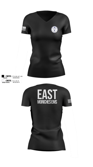 Womens Short Sleeve Vneck Shirt, East Moriches Community Ambulance, EMS/EMT, Teamtime, Team time, sublimation, custom sports apparel, team uniforms, spirit wear, spiritwear, sports uniforms, custom shirts, team store, custom team store, fundraiser sports, apparel fundraiser