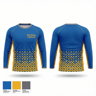 Long Sleeve Performance Shirt, San Dimas Lightning, Baseball, Teamtime, Team time, sublimation, custom sports apparel, team uniforms, spirit wear, spiritwear, sports uniforms, custom shirts, team store, custom team store, fundraiser sports, apparel fundraiser