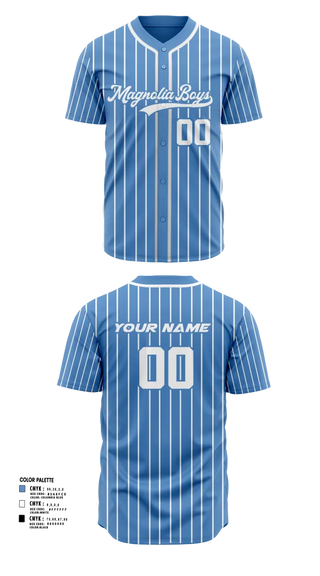 Full Button Baseball Jersey, MAGNOLIA BOYS, Baseball, Teamtime, Team time, sublimation, custom sports apparel, team uniforms, spirit wear, spiritwear, sports uniforms, custom shirts, team store, custom team store, fundraiser sports, apparel fundraiser