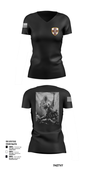 Womens Short Sleeve Vneck Shirt, 7455th MORU, , Teamtime, Team time, sublimation, custom sports apparel, team uniforms, spirit wear, spiritwear, sports uniforms, custom shirts, team store, custom team store, fundraiser sports, apparel fundraiser