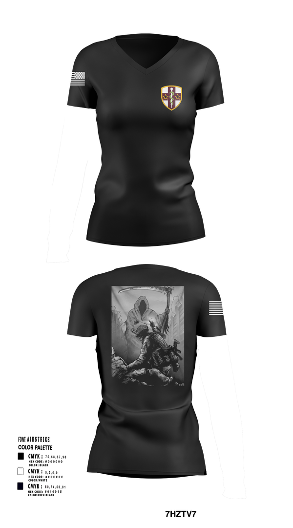 Womens Short Sleeve Vneck Shirt, 7455th MORU, , Teamtime, Team time, sublimation, custom sports apparel, team uniforms, spirit wear, spiritwear, sports uniforms, custom shirts, team store, custom team store, fundraiser sports, apparel fundraiser