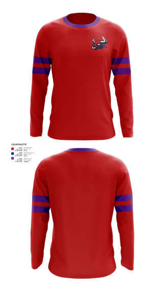 Long Sleeve Performance Shirt, Smithtown Bulls, Baseball, Teamtime, Team time, sublimation, custom sports apparel, team uniforms, spirit wear, spiritwear, sports uniforms, custom shirts, team store, custom team store, fundraiser sports, apparel fundraiser