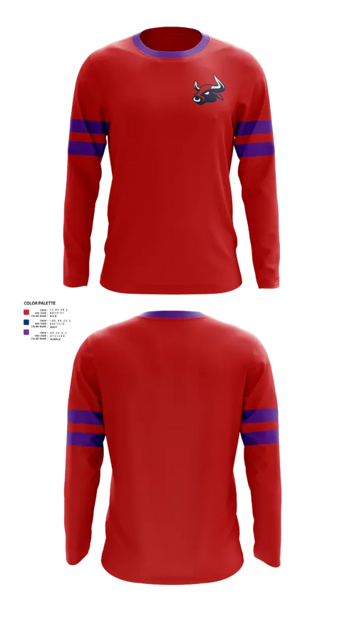 Long Sleeve Performance Shirt, Smithtown Bulls, Baseball, Teamtime, Team time, sublimation, custom sports apparel, team uniforms, spirit wear, spiritwear, sports uniforms, custom shirts, team store, custom team store, fundraiser sports, apparel fundraiser