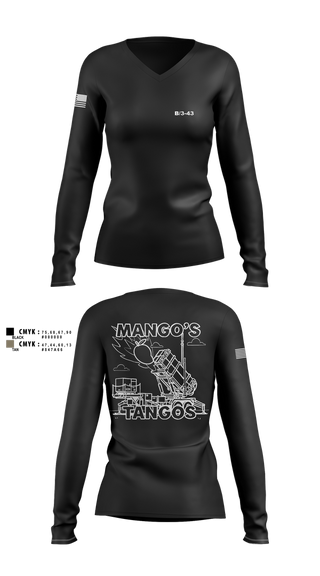 Womens Long Sleeve Vneck Shirt, B/3-43, , Teamtime, Team time, sublimation, custom sports apparel, team uniforms, spirit wear, spiritwear, sports uniforms, custom shirts, team store, custom team store, fundraiser sports, apparel fundraiser