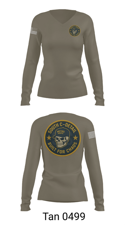 South C Detail 31033185 Women's Long Sleeve V-neck Shirt - 73