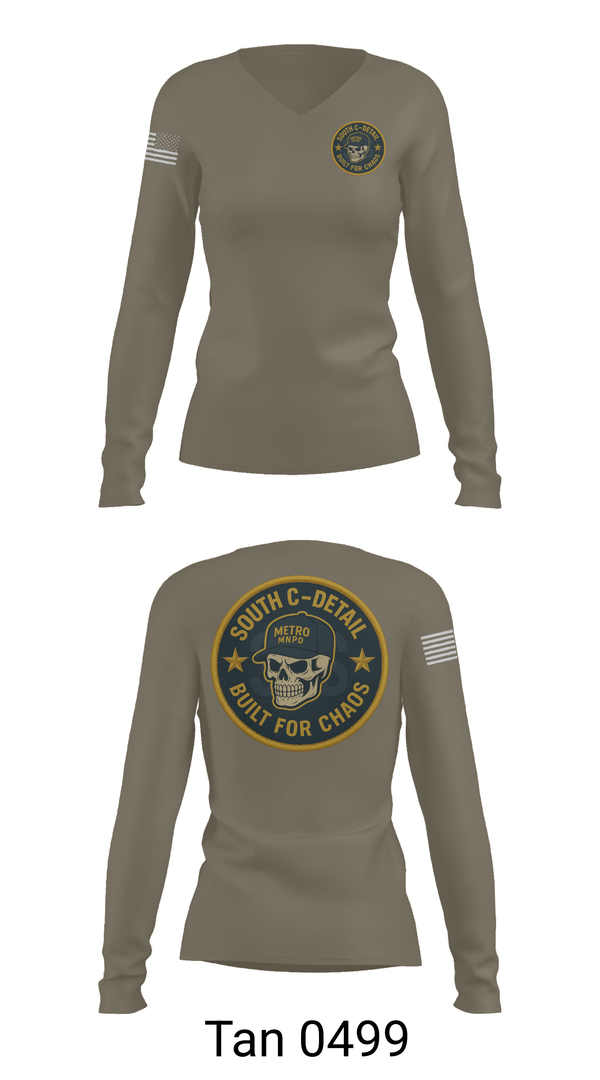 Womens Long Sleeve Vneck Shirt, South C Detail, , Teamtime, Team time, sublimation, custom sports apparel, team uniforms, spirit wear, spiritwear, sports uniforms, custom shirts, team store, custom team store, fundraiser sports, apparel fundraiser