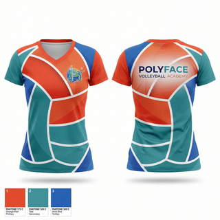 Womens Short Sleeve Vneck Shirt, PolyFace Volleyball Academy, Women's Volleyball, Teamtime, Team time, sublimation, custom sports apparel, team uniforms, spirit wear, spiritwear, sports uniforms, custom shirts, team store, custom team store, fundraiser sports, apparel fundraiser