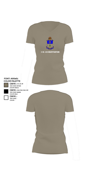 Womens Short Sleeve Vneck Shirt, C co. 4/21 Nightfighters, , Teamtime, Team time, sublimation, custom sports apparel, team uniforms, spirit wear, spiritwear, sports uniforms, custom shirts, team store, custom team store, fundraiser sports, apparel fundraiser
