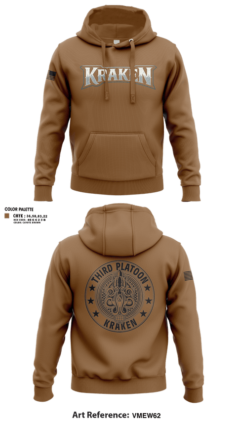 Hoodie, 55th ComCam Kraken, Army, Teamtime, Team time, sublimation, custom sports apparel, team uniforms, spirit wear, spiritwear, sports uniforms, custom shirts, team store, custom team store, fundraiser sports, apparel fundraiser
