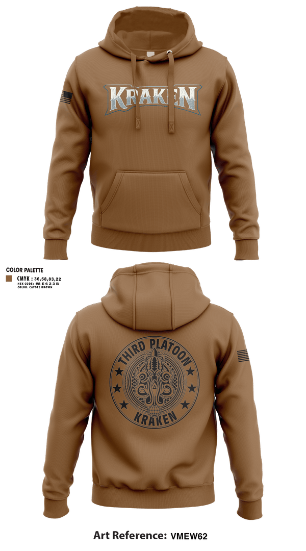 Hoodie, 55th ComCam Kraken, Army, Teamtime, Team time, sublimation, custom sports apparel, team uniforms, spirit wear, spiritwear, sports uniforms, custom shirts, team store, custom team store, fundraiser sports, apparel fundraiser