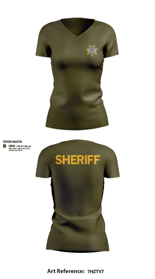 Womens Short Sleeve Vneck Shirt, Clinton County Sheriff's Office, Police, Teamtime, Team time, sublimation, custom sports apparel, team uniforms, spirit wear, spiritwear, sports uniforms, custom shirts, team store, custom team store, fundraiser sports, apparel fundraiser