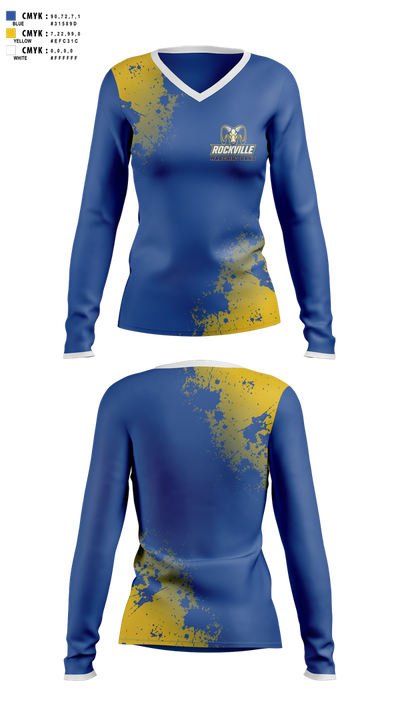 Rockville Marching Ram Band 13172934 Women's Long Sleeve V-neck Shirt - 1