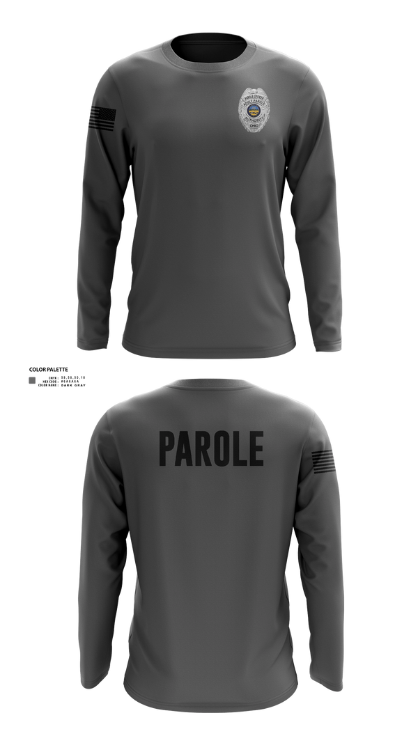 Long Sleeve Performance Shirt, Adult Parole Authority, Police, Teamtime, Team time, sublimation, custom sports apparel, team uniforms, spirit wear, spiritwear, sports uniforms, custom shirts, team store, custom team store, fundraiser sports, apparel fundraiser