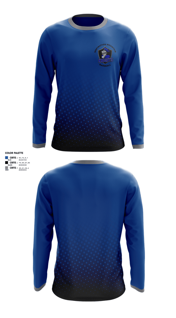 Long Sleeve Performance Shirt, Inspiration Mountain Knights, Baseball, Teamtime, Team time, sublimation, custom sports apparel, team uniforms, spirit wear, spiritwear, sports uniforms, custom shirts, team store, custom team store, fundraiser sports, apparel fundraiser