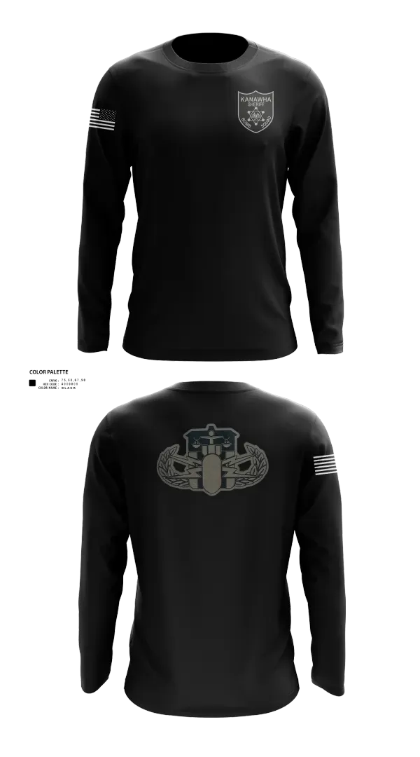 Long Sleeve Performance Shirt, Kanawha Sheriff Bomb Squad, Police, Teamtime, Team time, sublimation, custom sports apparel, team uniforms, spirit wear, spiritwear, sports uniforms, custom shirts, team store, custom team store, fundraiser sports, apparel fundraiser