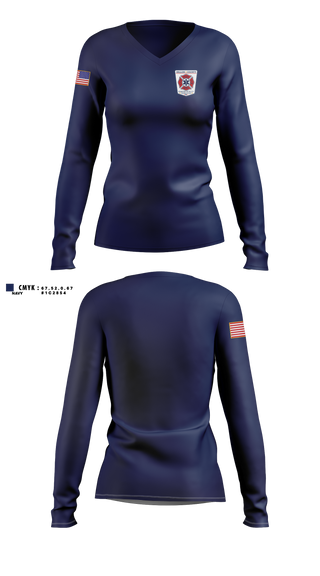Womens Long Sleeve Vneck Shirt, Dillon County Emergency Services, Fire Department, Teamtime, Team time, sublimation, custom sports apparel, team uniforms, spirit wear, spiritwear, sports uniforms, custom shirts, team store, custom team store, fundraiser sports, apparel fundraiser