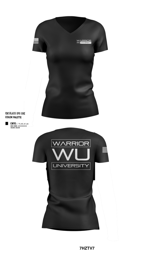 Womens Short Sleeve Vneck Shirt, Warrior University, , Teamtime, Team time, sublimation, custom sports apparel, team uniforms, spirit wear, spiritwear, sports uniforms, custom shirts, team store, custom team store, fundraiser sports, apparel fundraiser