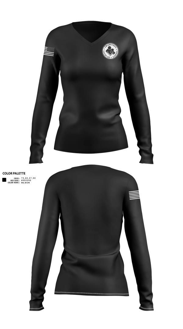 Womens Long Sleeve Vneck Shirt, Dorchester District 2, , Teamtime, Team time, sublimation, custom sports apparel, team uniforms, spirit wear, spiritwear, sports uniforms, custom shirts, team store, custom team store, fundraiser sports, apparel fundraiser