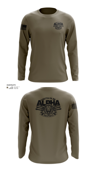 Long Sleeve Performance Shirt, 1/487th FA BN, Army, Teamtime, Team time, sublimation, custom sports apparel, team uniforms, spirit wear, spiritwear, sports uniforms, custom shirts, team store, custom team store, fundraiser sports, apparel fundraiser