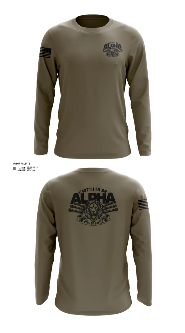 Long Sleeve Performance Shirt, 1/487th FA BN, Army, Teamtime, Team time, sublimation, custom sports apparel, team uniforms, spirit wear, spiritwear, sports uniforms, custom shirts, team store, custom team store, fundraiser sports, apparel fundraiser