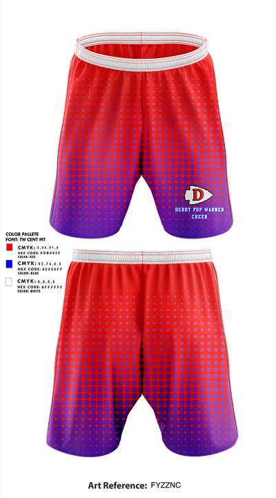 Derby Pop Warner Cheer 42817378 Athletic Shorts With Pockets - 1