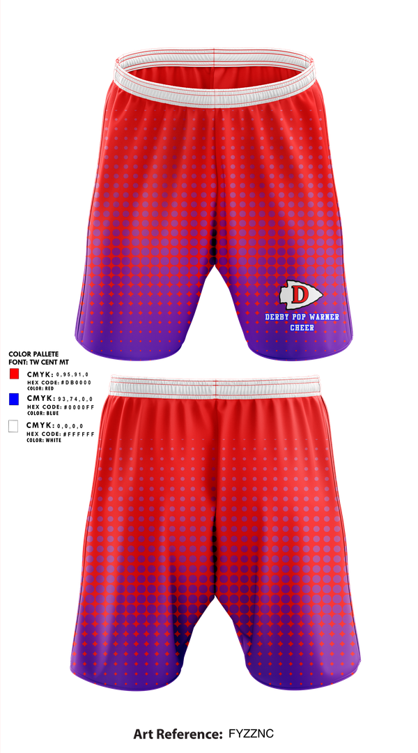 Athletic Shorts With Pockets, Derby Pop Warner Cheer, Cheer, Teamtime, Team time, sublimation, custom sports apparel, team uniforms, spirit wear, spiritwear, sports uniforms, custom shirts, team store, custom team store, fundraiser sports, apparel fundraiser