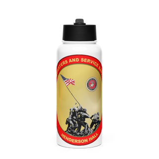 Headquarters And Service Battalion Henderson Hall 22303436 Stainless Steel Water Bottle with a Straw Lid