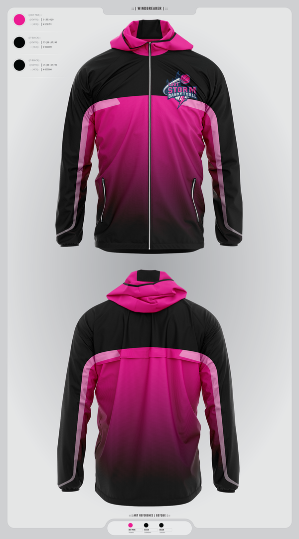 Windbreaker, Lady Storm, Women's Basketball, Teamtime, Team time, sublimation, custom sports apparel, team uniforms, spirit wear, spiritwear, sports uniforms, custom shirts, team store, custom team store, fundraiser sports, apparel fundraiser