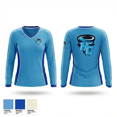 The Eye of the Storm Marching Band 5503387 Women's Long Sleeve V-neck Shirt - 1