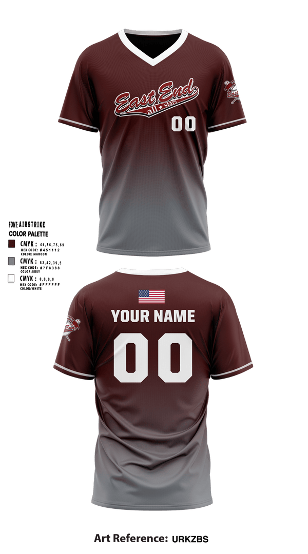 East End Mishawaka Baseball Softball Association 26327685 Short Sleeve Performance Shirt REQUIRED ALL STAR JERSEY - 5