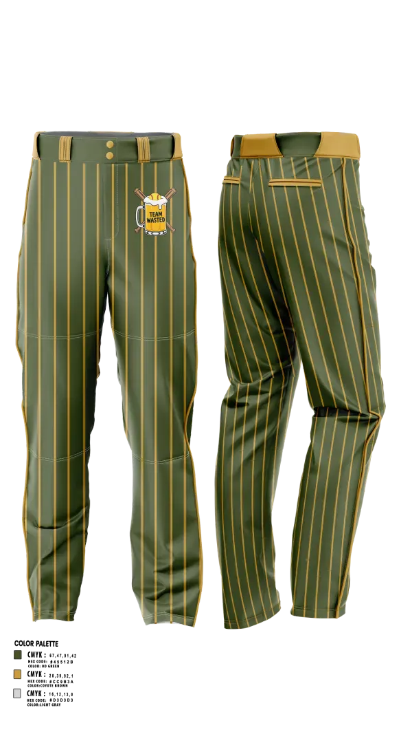 Baseball Pants, Team Wasted, Softball, Teamtime, Team time, sublimation, custom sports apparel, team uniforms, spirit wear, spiritwear, sports uniforms, custom shirts, team store, custom team store, fundraiser sports, apparel fundraiser